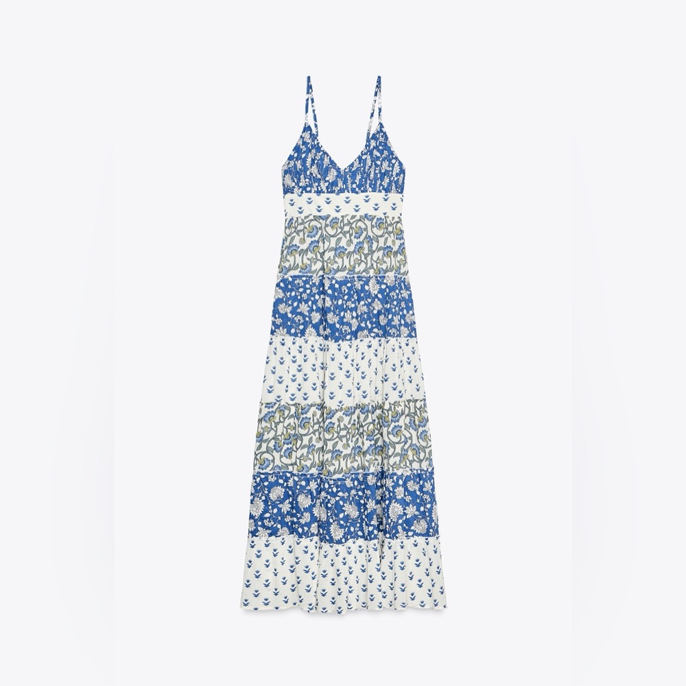 ZARA PATCHWORK PRINT PANEL DRESS MEDIUM EUC - image 5